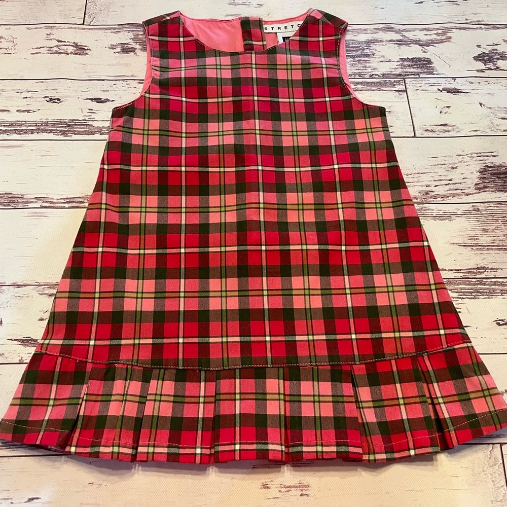 Baby Gap Pink Plaid A-Line Jumper Dress 18-24 Months Y2K Lined Pleated Bottom